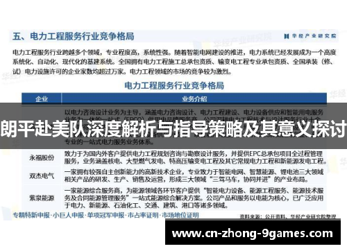 朗平赴美队深度解析与指导策略及其意义探讨